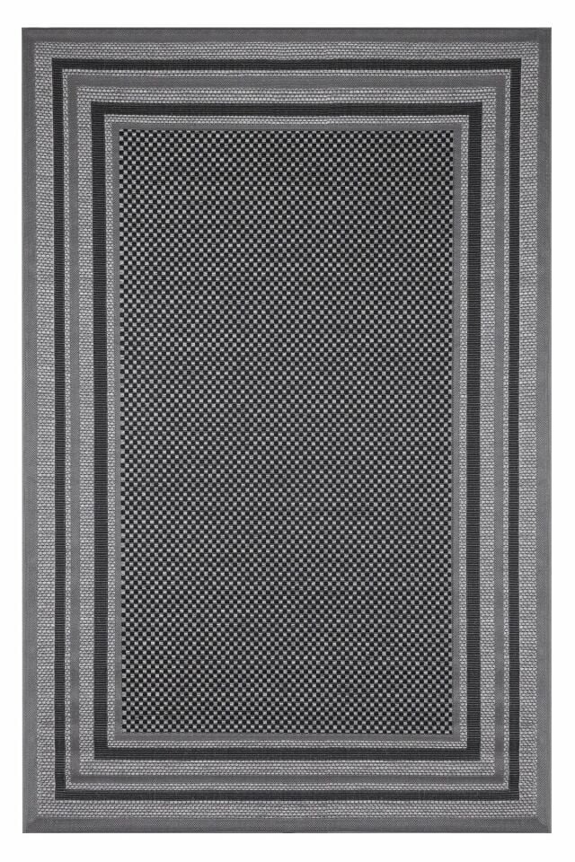 Buhalı Dark 03 Siyah Salon Yatak Odası Dış Mekan Makine Halısı 160X245