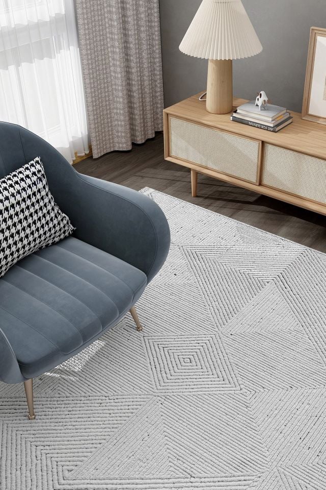 Buhalı Happy 02 Gri Modern Salon Halısı