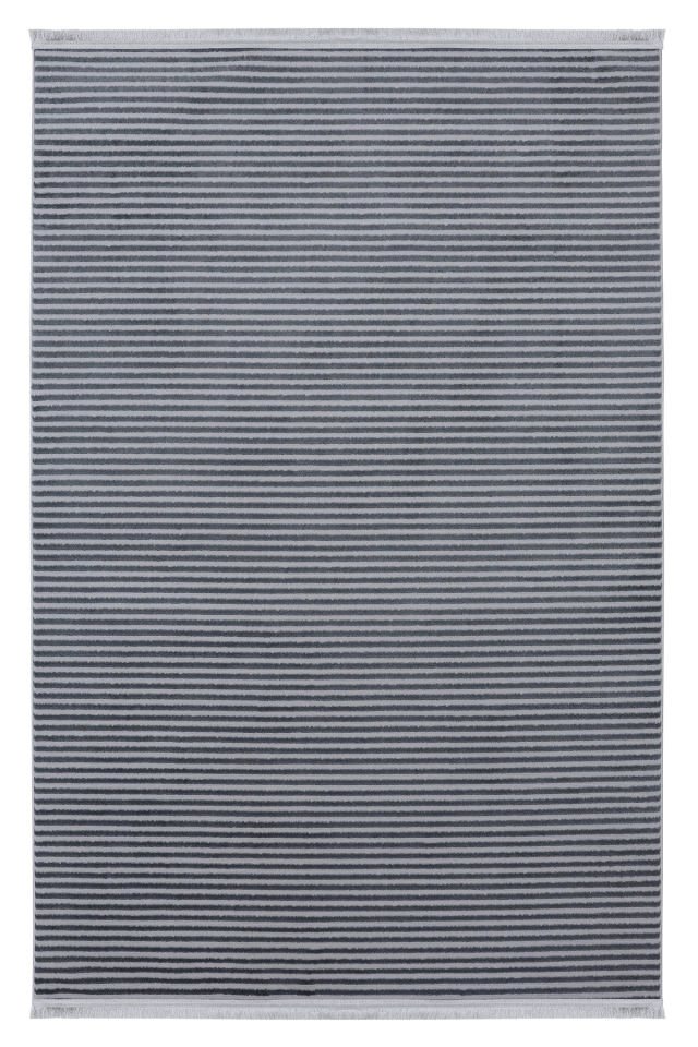 Buhalı Stripe Antrasit Salon Oturma Odası Yatak Odası Koridor Makine Halısı