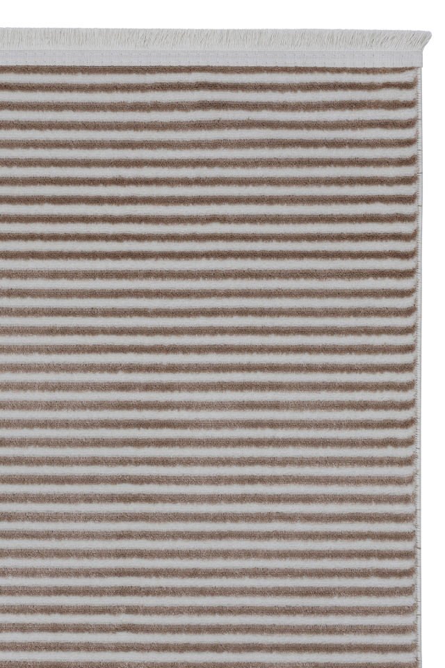 Buhalı Stripe Latte Salon Oturma Odası Yatak Odası Koridor Makine Halısı