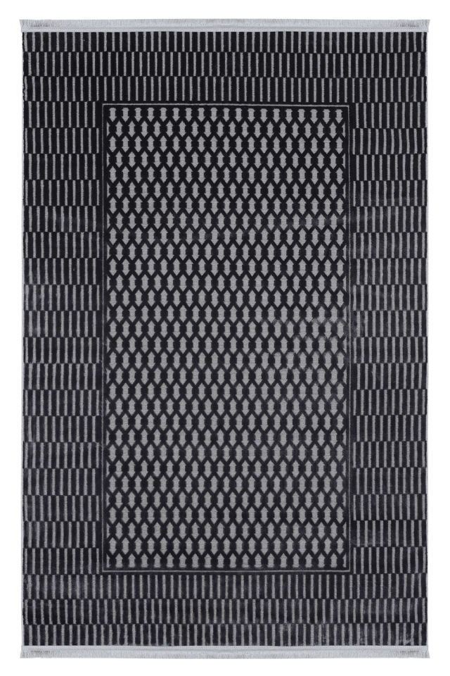 Buhalı Lotus 01 Siyah Salon Oturma Odası Yatak Odası Koridor Makine Halısı