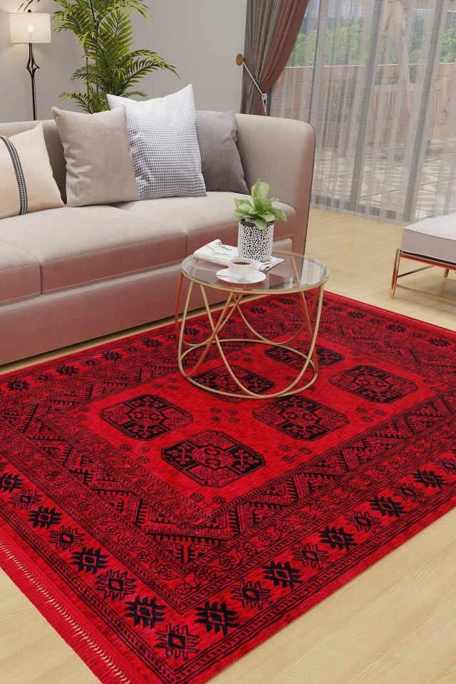 Afgan 602 Dekoratif Kaymaz Tabanlı Halı