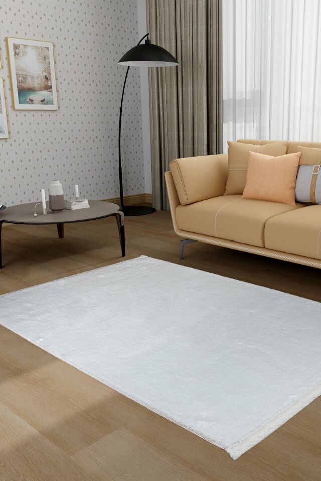 Buhalı Dream 4004 Beyaz Yumuşak Tüylü Kaymaz Tabanlı Halı